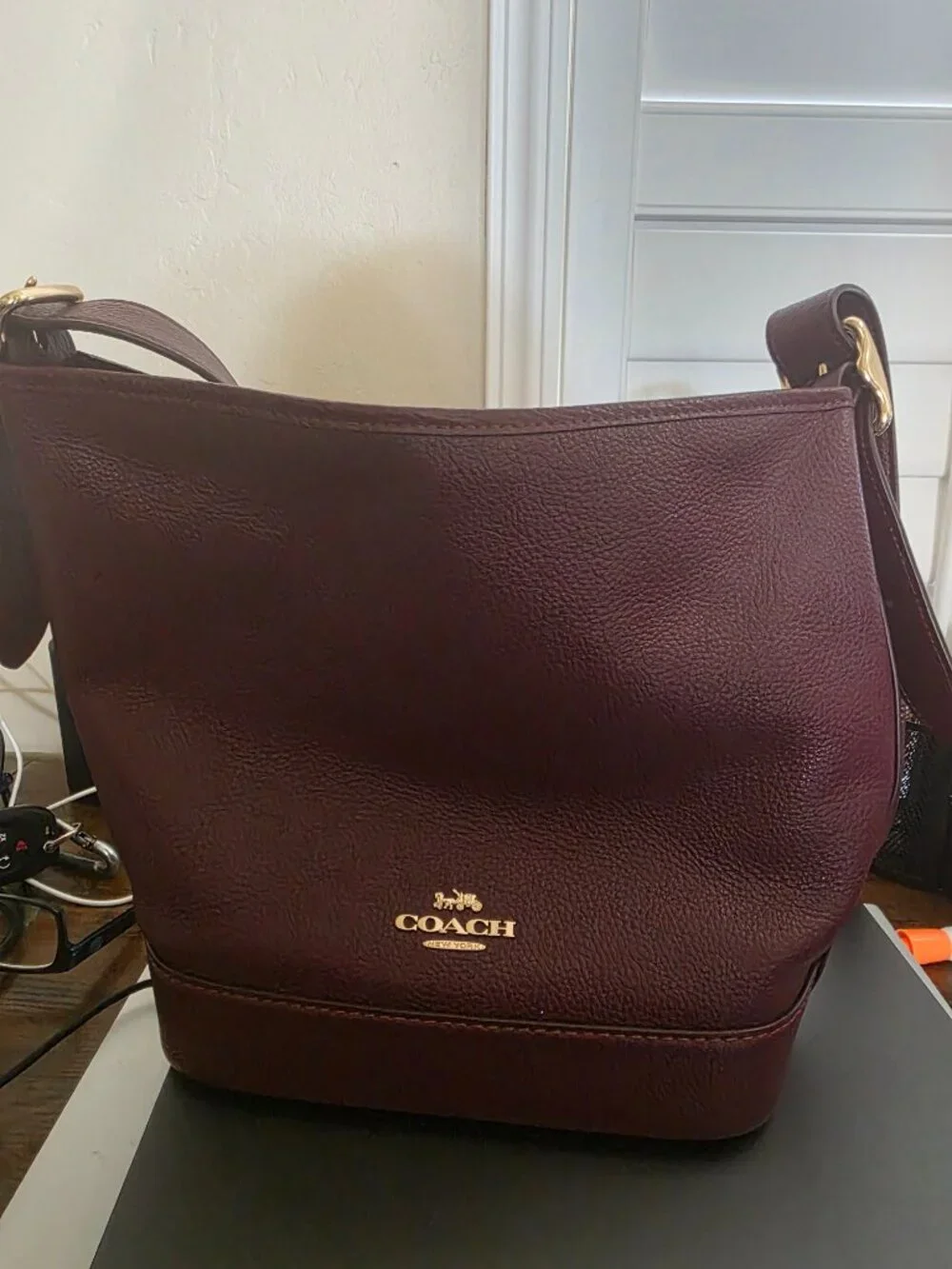 Coach Jules Hobo Purse Burgundy